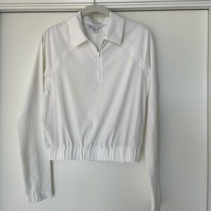 athleta white half zip jacket xxs